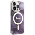 Guess GUHMP14XHTMRSU iPhone 14 Pro Max 6.7" purpurowy/purple hardcase Golden Marble MagSafe