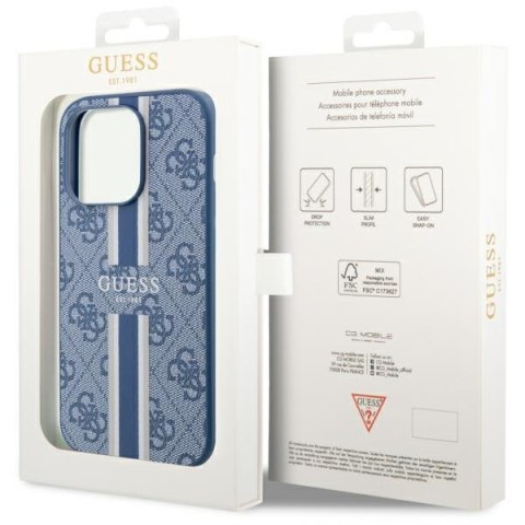 Guess GUHMP14XP4RPSB iPhone 14 Pro Max 6.7" niebieski/blue hardcase 4G Printed Stripes MagSafe