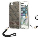 Guess GUOHCI8H4STW iPhone SE 2022 / SE 2020 / 7/ 8 brązowy/brown hardcase 4G Print Strap