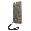 Guess GUOHCI8H4STW iPhone SE 2022 / SE 2020 / 7/ 8 brązowy/brown hardcase 4G Print Strap