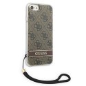 Guess GUOHCI8H4STW iPhone SE 2022 / SE 2020 / 7/ 8 brązowy/brown hardcase 4G Print Strap