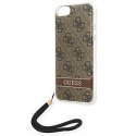 Guess GUOHCI8H4STW iPhone SE 2022 / SE 2020 / 7/ 8 brązowy/brown hardcase 4G Print Strap