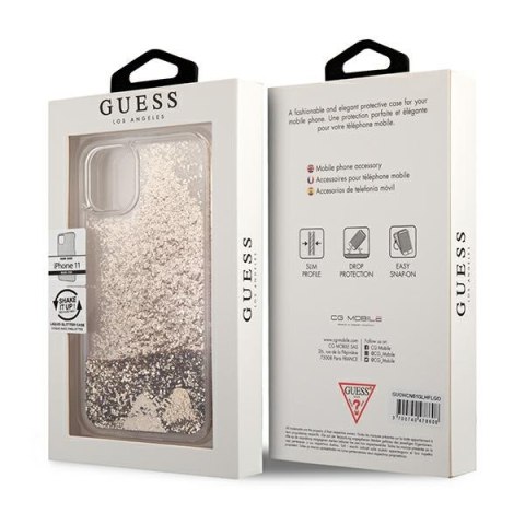 Guess GUOHCN61GLHFLGO iPhone 11 / Xr 6,1" gold/złoty hardcase Glitter Charms