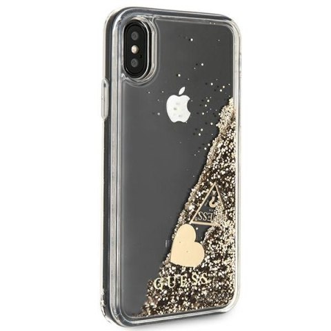Guess GUOHCPXGLHFLGO iPhone X/Xs gold/złoty hard case Glitter Charms