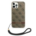 Guess GUOHCP12MH4STW iPhone 12/12 Pro brązowy/brown hardcase 4G Print Strap