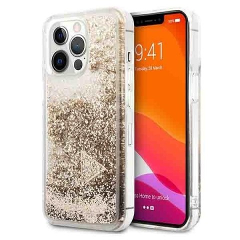 Guess GUOHCP14LGLHFLGO iPhone 14 Pro 6,1" złoty/gold hardcase Glitter Charms