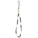 Guess zawieszka GUSTBCKH Phone Strap czarno-biały/black-white Heishi Beads