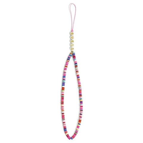 Guess zawieszka GUSTGMPP Phone Strap wielokolorowy różowy/multicolor pink Heishi Beads
