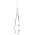 Guess zawieszka GUSTSHPP Phone Strap rózowy/pink Beads Shell