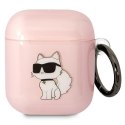 Karl Lagerfeld KLA2HNCHTCP Airpods 1/2 cover różowy/pink Ikonik Choupette