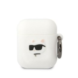 Karl Lagerfeld KLA2RUNCHH AirPods 1/2 cover biały/white Silicone Choupette Head 3D