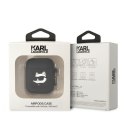 Karl Lagerfeld KLA2RUNCHK AirPods 1/2 cover czarny/black Silicone Choupette Head 3D