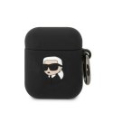 Karl Lagerfeld KLA2RUNIKK AirPods 1/2 cover czarny/black Silicone Karl Head 3D