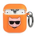 Karl Lagerfeld KLA2UCHFO AirPods 1/2 cover pomarańczowy/orange Choupette