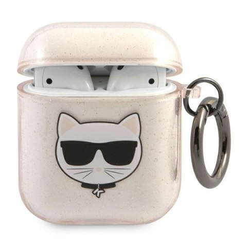 Karl Lagerfeld KLA2UCHGD AirPods 1/2 cover złoty/gold Glitter Choupette