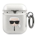 Karl Lagerfeld KLA2UKHGS AirPods 1/2 cover srebrny/silver Glitter Karl`s Head