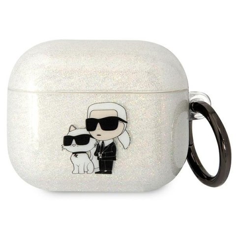 Karl Lagerfeld KLA3HNKCTGT Airpods 3 cover transparent Glitter Karl&Choupette