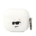 Karl Lagerfeld KLA3RUNCHH AirPods 3 cover biały/white Silicone Choupette Head 3D