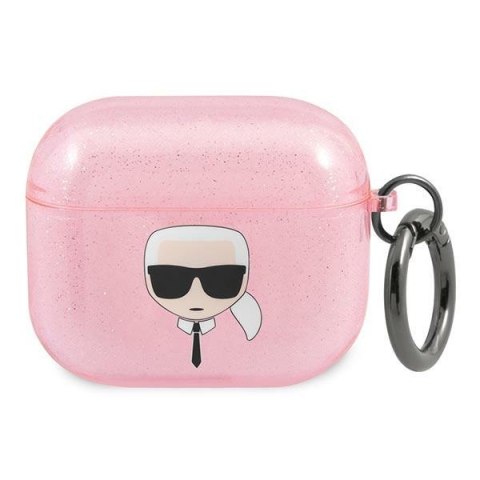 Karl Lagerfeld KLA3UKHGP AirPods 3 cover różowy/pink Glitter Karl`s Head