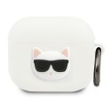 Karl Lagerfeld KLACA3SILCHWH AirPods 3 cover biały/white Silicone Choupette