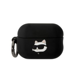 Karl Lagerfeld KLAP2RUNCHK AirPods Pro 2 cover czarny/black Silicone Choupette Head 3D