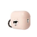 Karl Lagerfeld KLAP2RUNCHP AirPods Pro 2 cover różowy/pink Silicone Choupette Head 3D