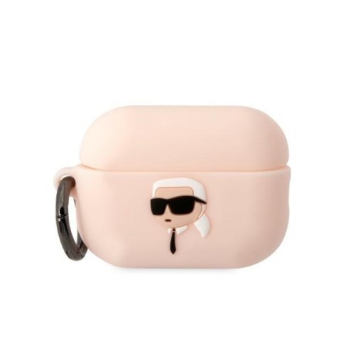 Karl Lagerfeld KLAP2RUNIKP AirPods Pro 2 cover różowy/pink Silicone Karl Head 3D