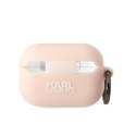 Karl Lagerfeld KLAP2RUNIKP AirPods Pro 2 cover różowy/pink Silicone Karl Head 3D