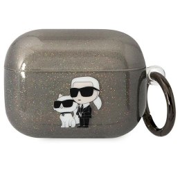 Karl Lagerfeld KLAPHNKCTGK Airpods Pro cover czarny/black Glitter Karl&Choupette