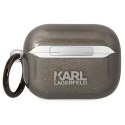 Karl Lagerfeld KLAPHNKCTGK Airpods Pro cover czarny/black Glitter Karl&Choupette