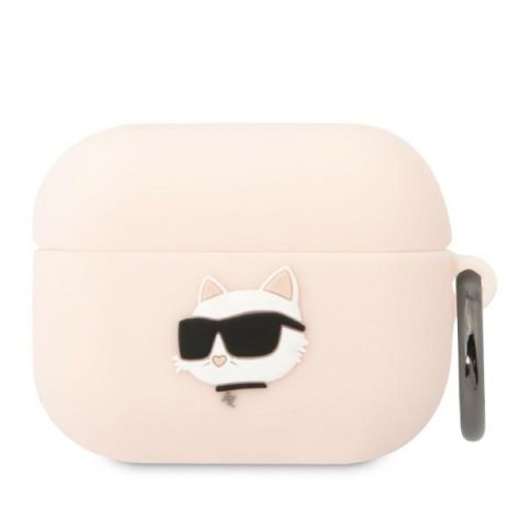 Karl Lagerfeld KLAPRUNCHP AirPods Pro cover różowy/pink Silicone Choupette Head 3D