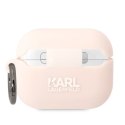 Karl Lagerfeld KLAPRUNCHP AirPods Pro cover różowy/pink Silicone Choupette Head 3D