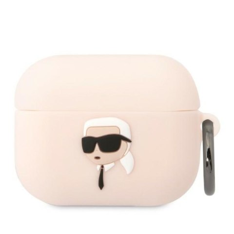 Karl Lagerfeld KLAPRUNIKP AirPods Pro cover różowy/pink Silicone Karl Head 3D