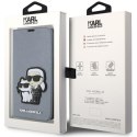 Karl Lagerfeld KLBKP14XSANKCPG iPhone 14 Pro Max 6.7" bookcase srebrny/silver Saffiano Karl & Choupette