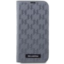 Karl Lagerfeld KLBKP14LSAKLHPG iPhone 14 Pro 6.1" bookcase srebrny/silver Saffiano Monogram