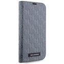 Karl Lagerfeld KLBKP14LSAKLHPG iPhone 14 Pro 6.1" bookcase srebrny/silver Saffiano Monogram