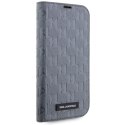 Karl Lagerfeld KLBKP14SSAKLHPG iPhone 14 6.1" bookcase srebrny/silver Saffiano Monogram