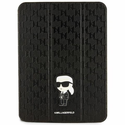 Karl Lagerfeld KLFC11SAKHPKK iPad 10.9" Folio Magnet Allover Cover czarny/black Saffiano Monogram Ikonik