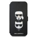 Karl Lagerfeld KLFLBKP12MSAKICKCBK iPhone 12/12 Pro 6,1" czarny/black book Saffiano Karl & Choupette