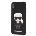 Karl Lagerfeld KLHCI65SLFKBK iPhone Xs Max hardcase czarny/black Silicone Iconic