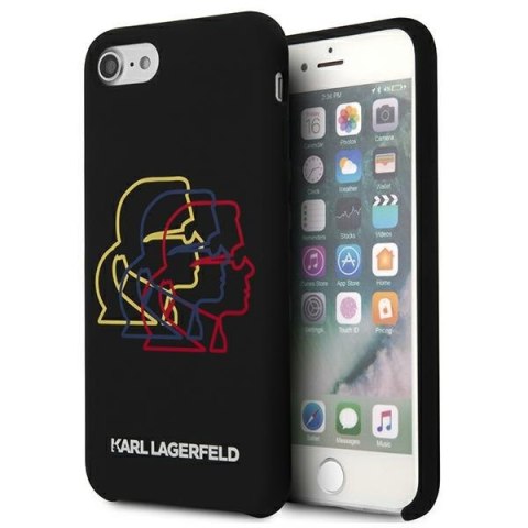 Karl Lagerfeld KLHCI8SLGKBK iPhone 7/8 /SE 2020/ SE 2022 hardcase czarny/black Silicone Triple Heads