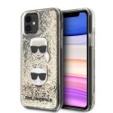 Karl Lagerfeld KLHCN61KCGLGO iPhone 11 / Xr 6,1" złoty/gold hardcase Liquid Glitter Karl&Choupette