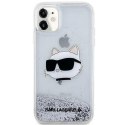 Karl Lagerfeld KLHCN61LNCHCS iPhone 11/ XR srebrny/silver hardcase Glitter Choupette Head