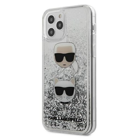 Karl Lagerfeld KLHCP12LKCGLSL iPhone 12 Pro Max 6,7" srebrny/silver hardcase Liquid Glitter Karl&Choupette