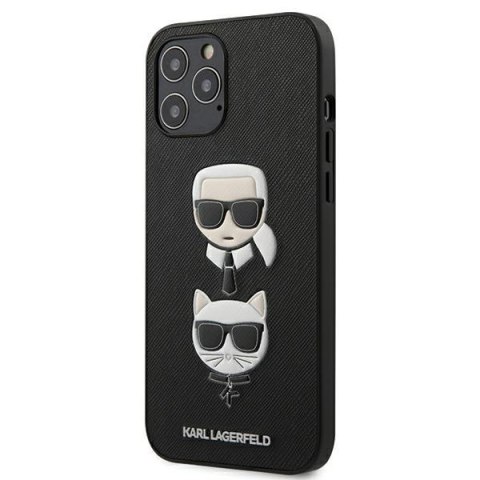 Karl Lagerfeld KLHCP12LSAKICKCBK iPhone 12 Pro Max 6,7" czarny/black hardcase Saffiano Ikonik Karl&Choupette Head