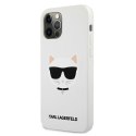 Karl Lagerfeld KLHCP12LSLCHWH iPhone 12 Pro Max 6,7" hardcase biały/white Silicone Choupette