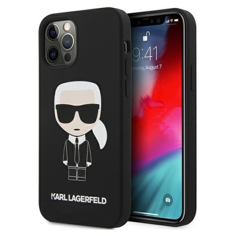 Karl Lagerfeld KLHCP12LSLFKBK iPhone 12 Pro Max 6,7" hardcase czarny/black Silicone Iconic