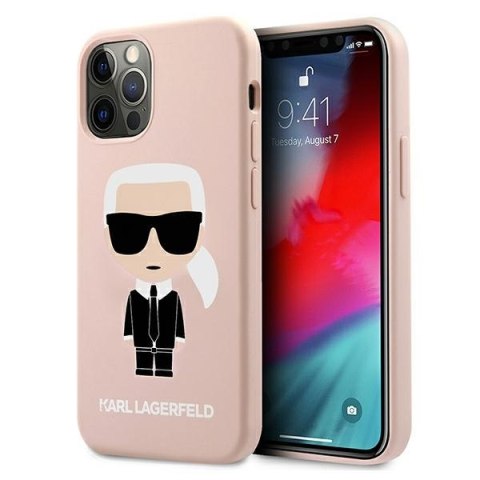 Karl Lagerfeld KLHCP12LSLFKPI iPhone 12 Pro Max 6,7" hardcase jasnoróżowy/light pink Silicone Iconic