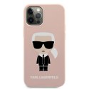 Karl Lagerfeld KLHCP12LSLFKPI iPhone 12 Pro Max 6,7" hardcase jasnoróżowy/light pink Silicone Iconic