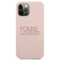 Karl Lagerfeld KLHCP12LSTKLTLP iPhone 12 Pro Max 6,7" Silicone Stack Logo różowy/pink